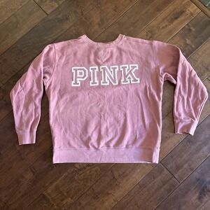 PINK Victoria's Secret Pullover Sweatshirt Women's S Pink Logo Lounge Cozy Y2K